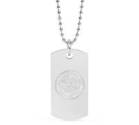 The Gift Scholars Collar con placa de perro con escudo del Celtic FC con licencia oficial, cadena de bolas de acero inoxidable, mercancía para hombre