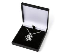 The Gift Scholars Collar de pergamino oficial de Rangers FC RFC, cadena de acero inoxidable, joyería para hombre
