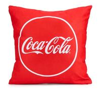 The Gift Scholars Fundas de cojín Rojas de Coca Cola con Licencia Oficial de Coca-Cola, 40 x 40 cm, con Cremallera. Patrón en Ambos Lados. Tacto Aterciopelado y diseño de Doble Cara