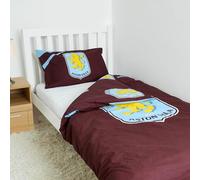 The Gift Scholars Juego de Ropa de Cama Individual con Licencia Oficial del Aston Villa FC, Reversible e Incluye Funda de Almohada, niños, para Villanos