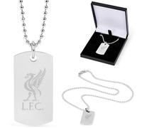 The Gift Scholars Placa de identificación oficial del Liverpool FC Liverbird, cadena de bolas de acero inoxidable, mercancía LFC para hombre