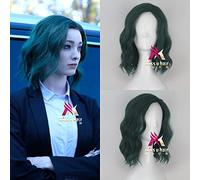 The Gifted Lorna Dane Polaris Cosplay Wig Women Green Synthetic Wavy Dark Green Hair Cosplay Halloween Wig