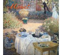 The Gifted Stationary - Calendario de pared cuadrado 2026, Monet, calendario colgante de 16 meses con 180 calcomanías recordatorias, planificador mensual para el hogar o espacios creativos, 12 x 12