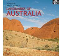 The Gifted Stationary - Calendario de pared cuadrado 2026, monumentos de Australia, colección de pasaportes de 16 meses, calendario colgante con 180 calcomanías recordatorias, planificador mensual