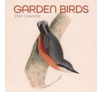 The Gifted Stationary - Calendario de pared cuadrado 2026, pájaros de jardín, calendario colgante con temática de pájaros de 16 meses con 180 calcomanías recordatorias, planificador mensual para el