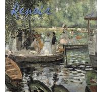 The Gifted Stationary - Calendario de pared cuadrado 2026, Renoir, calendario colgante de 16 meses con 180 calcomanías recordatorias, planificador mensual para espacios creativos, 12 x 12 pulgadas