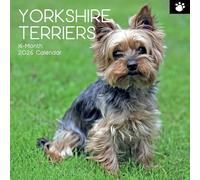 The Gifted Stationary - Calendario de pared cuadrado 2026, Yorkshire Terriers, calendario colgante con temática de animales de 16 meses con 180 calcomanías recordatorias, planificador mensual para el