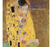 The Gifted Stationery Calendario de pared cuadrado 2026 - Arte de Gustav Klimt y planificador de pared de 16 meses 2026 - Planificador con 180 pegatinas recordatorias - días festivos internacionales y