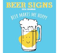 The Gifted Stationery Calendario de pared cuadrado 2026 - Kit de calcomanías de arte y planificador de cerveza humorístico - Agenda de calendario 2026 de 16 meses - 12 x 12 pulgadas