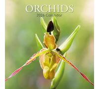 The Gifted Stationery Calendario de pared cuadrado 2026, tema floral de orquídeas y planificador de 16 meses 2026-180 y juego de calcomanías de calendario de pared, 12 x 12 pulgadas plegado, 12 x 24