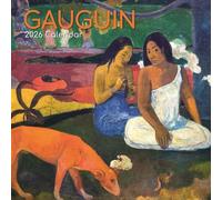 The Gifted Stationery Calendario de pared cuadrado de 16 meses, calendario 2026 con temática artística de Gauguin, 180 calcomanías recordatorias coloridas y planificador de pared colgante, 12 x 12