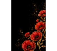 The Gilded Poppy Notebook: Elegant Lined Journal for Women and Teen Girls With Floral Pattern