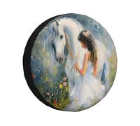 The Girl Led The White Horse - Cubierta de neumático de repuesto, impermeable, a prueba de polvo, ajuste universal para remolque, caravana, SUV, camión, cámper, 15 pulgadas