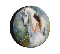 The Girl Led The White Horse - Cubierta de neumático de repuesto, impermeable, a prueba de polvo, ajuste universal para remolque, caravana, SUV, camión, caravana de 14 pulgadas