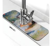 The Girl Led The White Horse - Tapete de grifo para fregadero de cocina, tapete de secado súper absorbente para cocina, baño, fregadero, cafetería, bar, grifo, decoración, regalos (15 x 5.5 pulgadas)