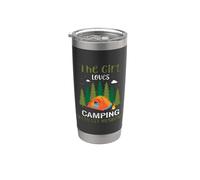 The Girl Loves Camping With Her Husband Camper Adventure Vaso térmico de acero inoxidable de doble pared