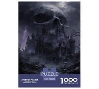 The Gloomy Black Castillo Puzzles Imposible,desafío para Adultos Interesante Entretenimiento Creativo 1000 Piezas Obra De Arte De Juego De para Adultos Y Niños 38x26cm/1000pcs