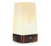 The Glowhouse Lámpara de mesa inalámbrica con sensor de movimiento PIR LED, luz nocturna, funciona con pilas (cuadrada)