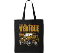 The Go Anywhere Vehicle Funny 4x4 Classic Natural Ecological Cotton Tote Bag Black, Black, Talla única
