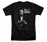 The Godfather Poster T Shirt Mens Licensed Classic Gangster Movie tee Black Black L