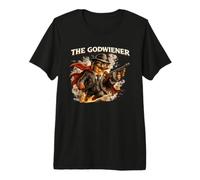 The Godwiener Vintage Hot Dog Maestro de la Parrilla Regalo Camiseta Premium