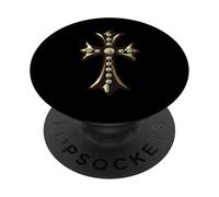 The Golden Beryl Cross Pave Diamonds PopSockets PopGrip Adhesivo