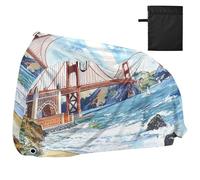 The Golden Gate Bridge - Fundas impermeables para bicicleta con agujeros de bloqueo, resistentes a los rayos UV, almacenamiento en interiores y exteriores, funda para bicicleta eléctrica, se adapta a