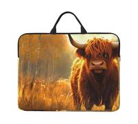 The Golden Grassland Consumes Cattle - Funda de transporte para portátil de 14 pulgadas con asa, funda acolchada para laptop de 14 pulgadas para mujeres y hombres