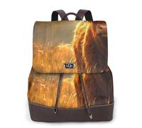 The Golden Grassland Consumes Cattle - Mochila de viaje para mujer, mochila casual, mochila de cuero estampada para mujer para el trabajo