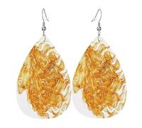 The Golden Leopard - Pendientes de piel con forma de lágrima para mujer, aretes colgantes ligeros de PVC, ganchos de plata 925, impresiones de doble cara, regalo hipoalergénico