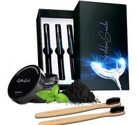 The Golden Smile ™ Juego de blanqueamiento dental profesional sin dolor, con polvo de carbón activo natural, envase grande