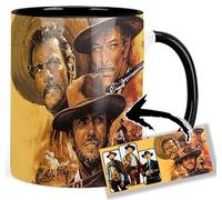 The Good The Bad And The Ugly Clint Eastwood Eli Wallach Lee Van Cleef Taza Ceramica Interior y Asa Negra