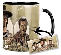 The Good The Bad And The Ugly Clint Eastwood Eli Wallach Lee Van Cleef Taza Interior y Asa Negra Ceramica Mug