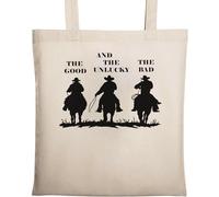 The Good, The Bad and The Unlucky - Bolsa de algodón ecológico natural, color beige, beige, Talla única