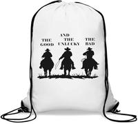 The Good, The Bad and The Unlucky Gym Sack - Bolsa casual con cordón, color blanco, White, Talla única