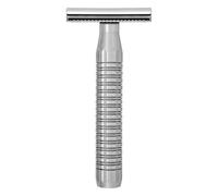 The Goodfellas' Smile Lybra - Maquinilla de afeitar de seguridad de acero inoxidable 316L, diseño de placa doble mecanizada CNC, afeitado suave y agresivo, acabado ecológico, cabeza de tres piezas