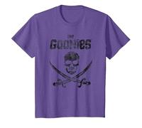 The Goonies Flag on Gray Camiseta, Niños, Morado Jaspeado, 10 años