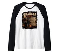 The Grandpa Code Funny Bigfoot Camping Humor Cita Camiseta Manga Raglan