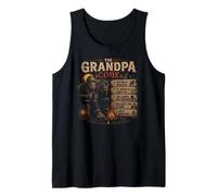 The Grandpa Code Funny Bigfoot Camping Humor Cita Camiseta sin Mangas