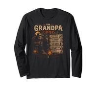 The Grandpa Code Funny Bigfoot Camping Humor Cita Manga Larga