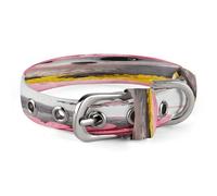 The Gray Fox's Little Den in The Pink Peony Field - Collar para mascotas de tela Oxford de 7.9 a 10.4 pulgadas, collar de perro ajustable suave y transpirable con hebilla segura, collar duradero