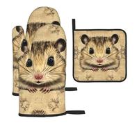 The Gray Little Mouse - Guantes de cocina coloridos resistentes al calor, almohadillas calientes, lindas cosas de panadero, regalos de cocina para amantes de la cocina, cocineros y madres