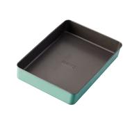 The Great British Bake Off Lata para brownies, brownies y otras bandejas para hornear, hoja antiadherente para horno, logotipo oficial GBBO, acero al carbono antiadherente, azul huevo de pato, 30 x 20