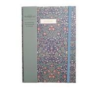 The Great British Card Company William Morris A5 Journal Ruled Pad with Page Marker and Elastic Closure