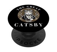 The Great Catsby, diseño Divertido de Gatos, Amante de los PopSockets PopGrip Adhesivo