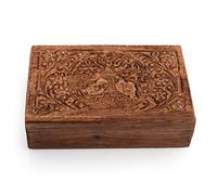 The Great Indian Bazaar Grandes ideas para regalos de cumpleaños Árbol de la vida decorativo hecho a mano Caja de joyería de madera Caja del tesoro Organizador de joyas Caja de recuerdo Cofre del teso