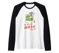 The Great Matcha Latte Wave Japanese Retro Pop Art Camiseta Manga Raglan