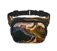 The Great Wall of China - Bolso cruzado de moda impreso, bolsa de cintura de senderismo, bolsa de hombro cuadrada de doble capa para viajes y fitness