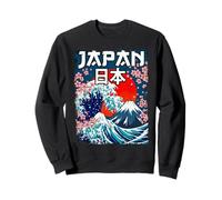 The Great Wave - Bandera Japonesa Envejecida de Recuerdo de Japón Sudadera