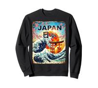 The Great Wave - Bandera Japonesa Envejecida de Recuerdo de Japón Sudadera